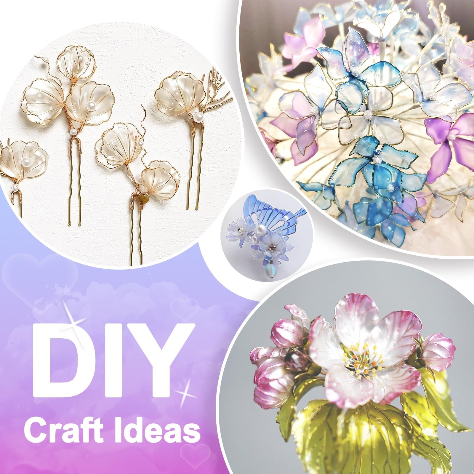 Teexpert UV Dip Resin for Wire Flowers Kit, 100g Crystal Clear UV Resin Start…