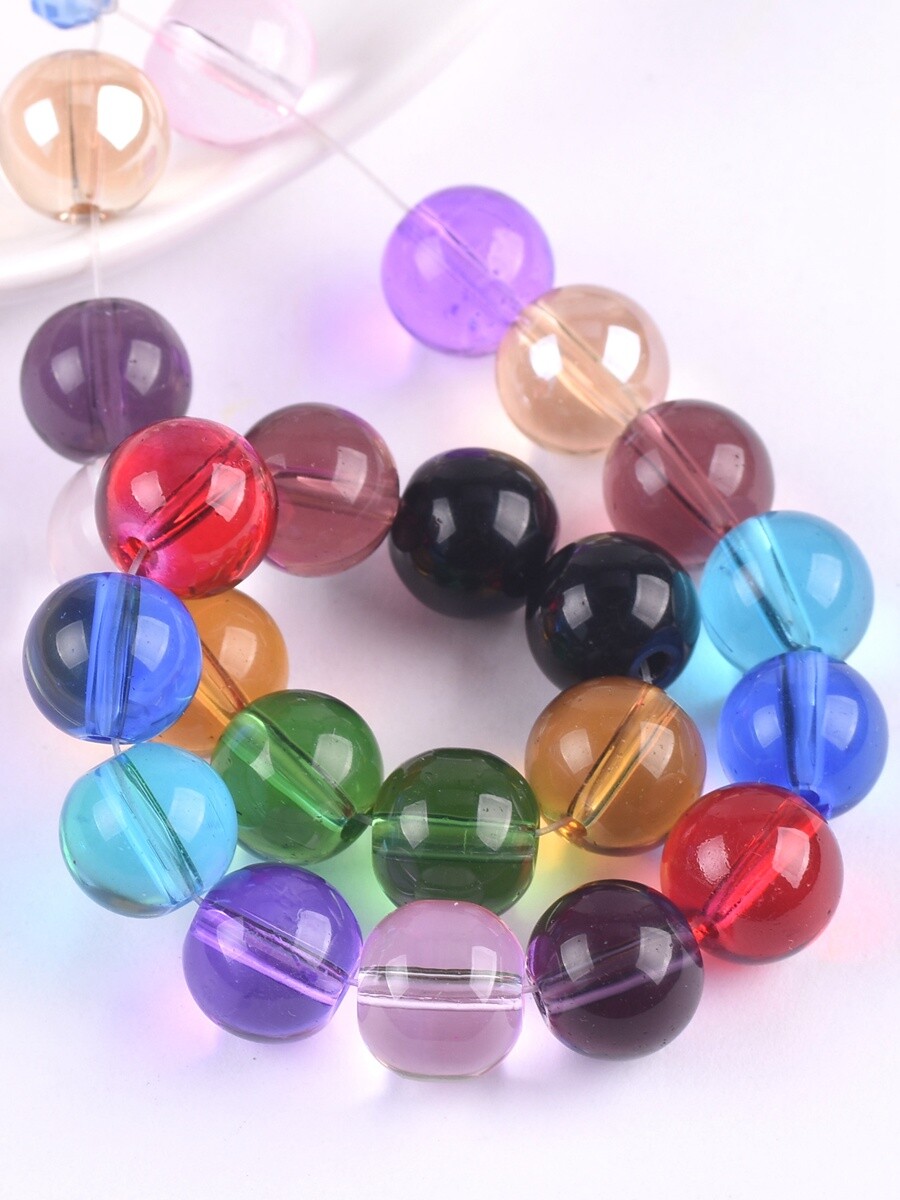 Round 4mm 6mm 8mm 10mm 12mm 14mm Crystal Glass Loose Beads For Jewelry Making