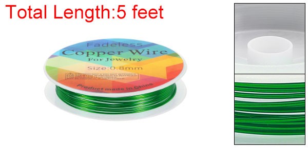 Jewelry Wire 5ft 18 Gauge Brass Craft Jewelry Wrapping Wire Green