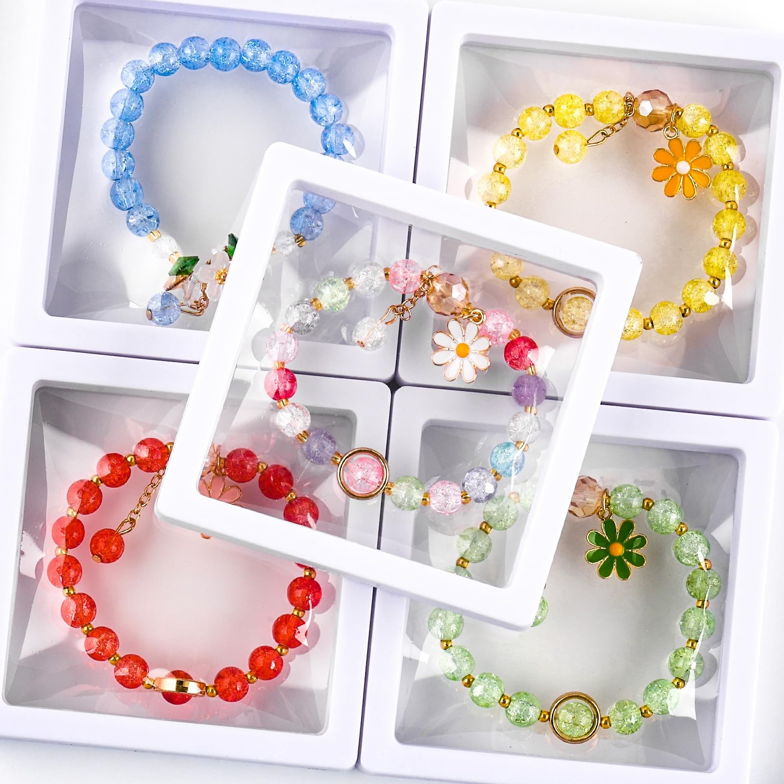 XSEINO About 7200PCS 6mm Glass Beads Bracelet Making 6mm, Multicolor 6Box