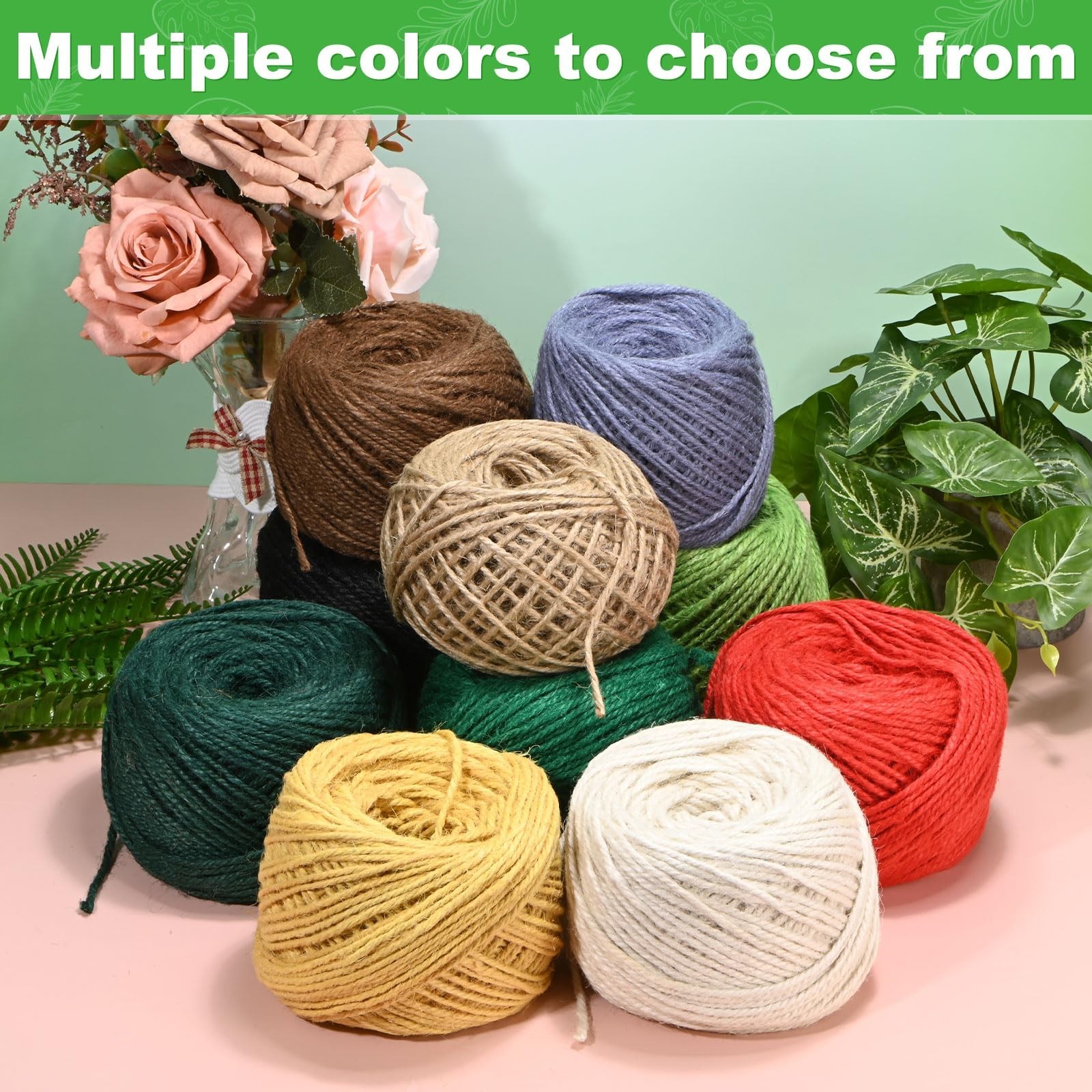 Natural Jute Twine String 3mm x 328ft – Durable Garden Twine for Crafts & Gift W