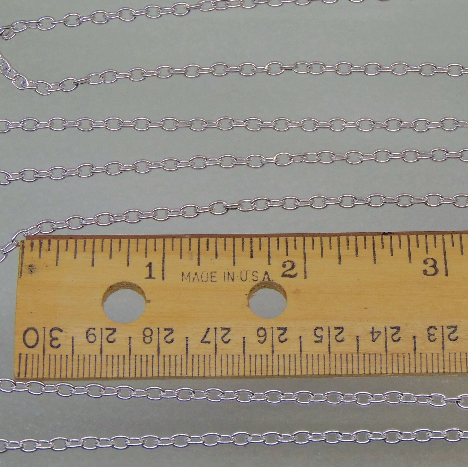 10 Feet 3mm x 4mm SILVER PLATED Cable CHAIN ~ BULK Lot Footage ~ Nickel-free