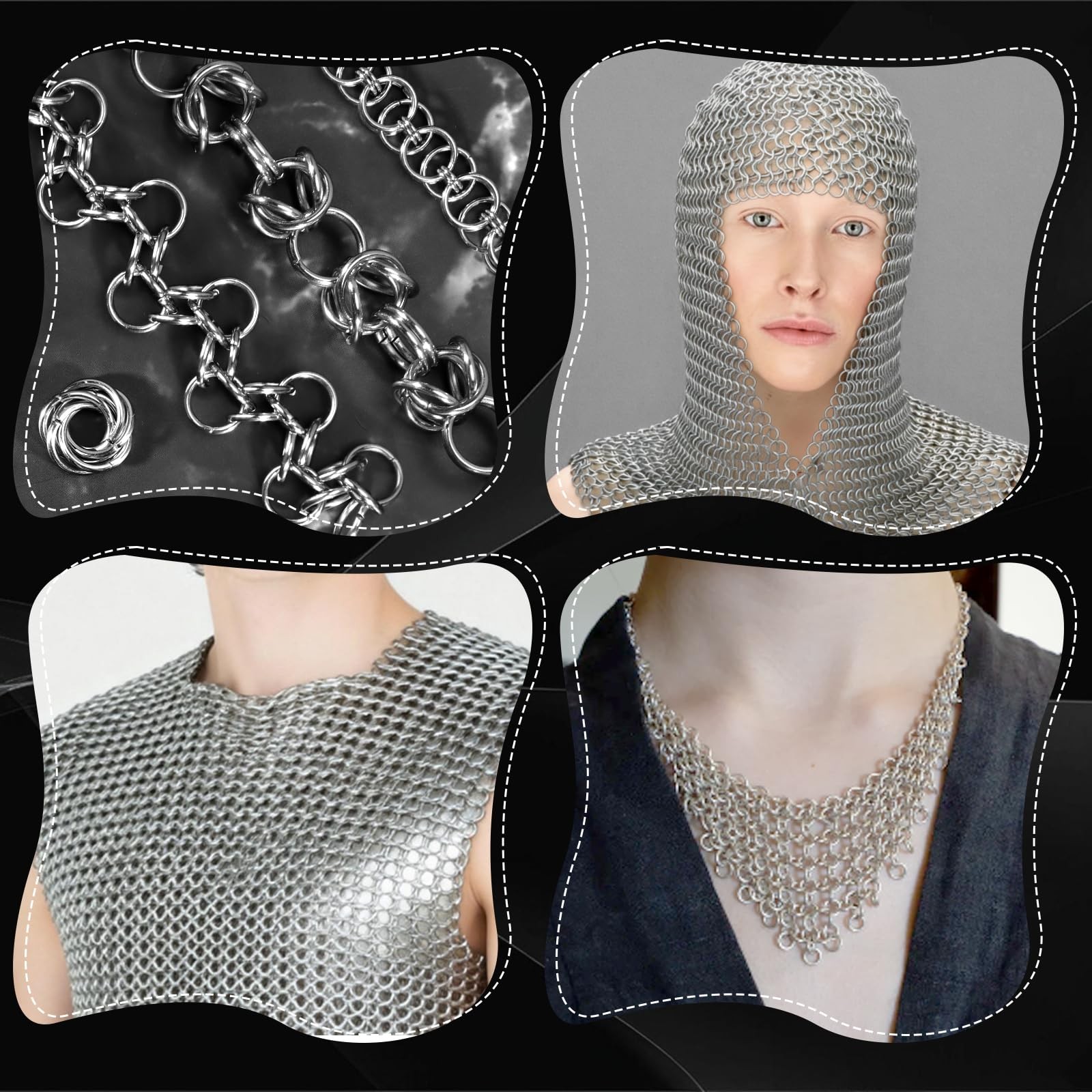 12500+ Pcs Chainmail Kit Stainless Steel Chainmail Jump Rings Bulk Chainmail …
