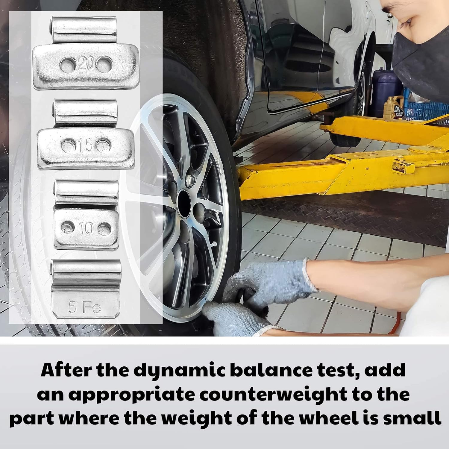 100 Pcs Wheel Weights Clip on Kit for Tire Balance, 5G, 10G, 15G, 20G Iron Clip