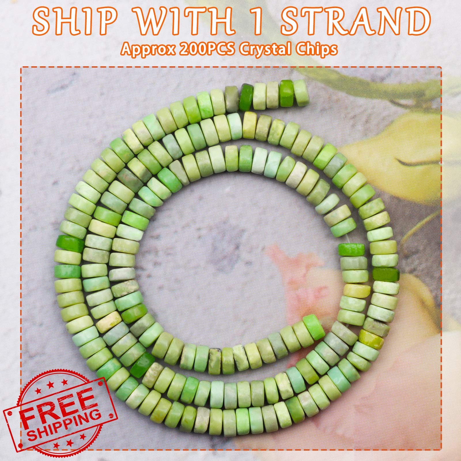 YUGDRUZY Heishi Beads Chinese Chrysoprase 4x2mm