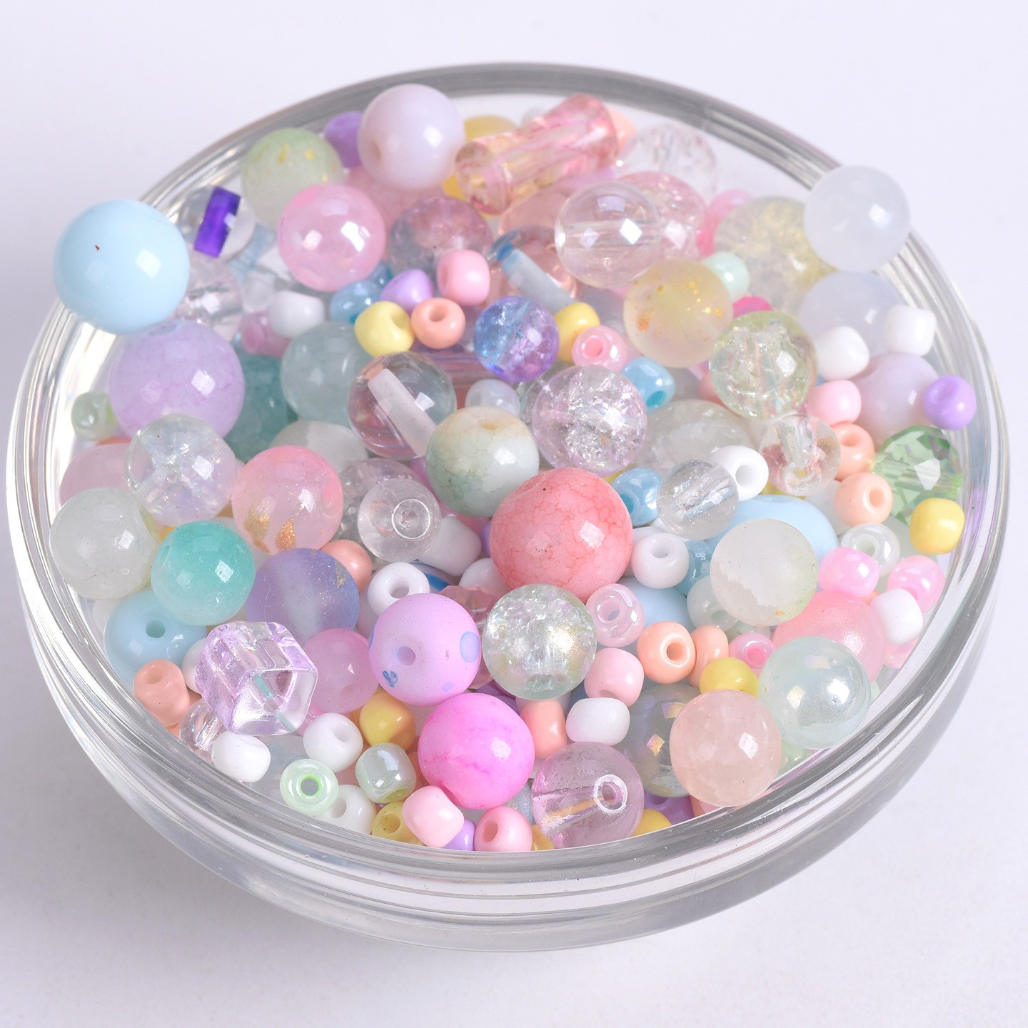 100g/pack Mixed Sizes 4mm-12mm Glass Loose Beads Wholesale Lot For Jewery Making
