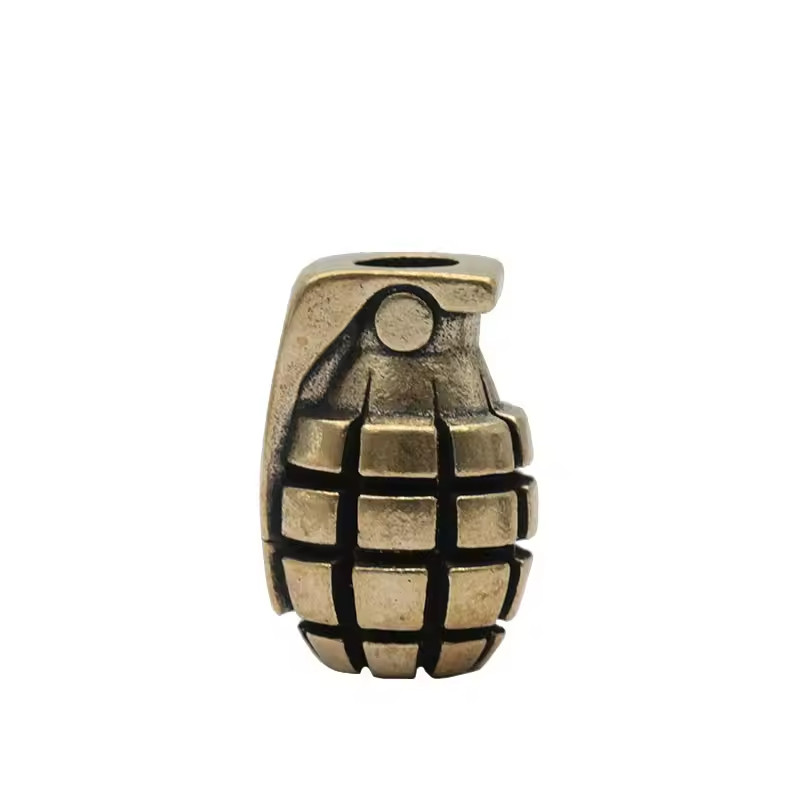 Grenade Brass Knife Bead EDC Paracord Lanyard DIY Outdoor Charm Rope Pendant