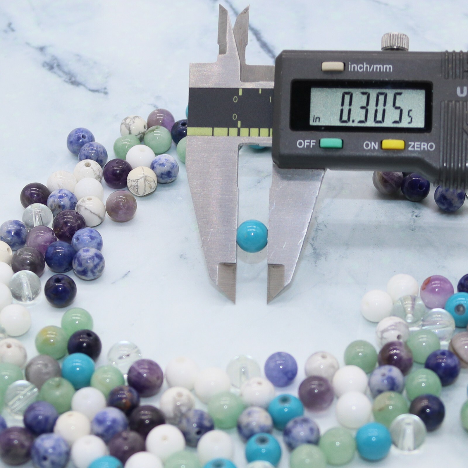 160 Round Gemstone Beads for Jewelry Making, 8mm Natural Semiprecious Stone Bead