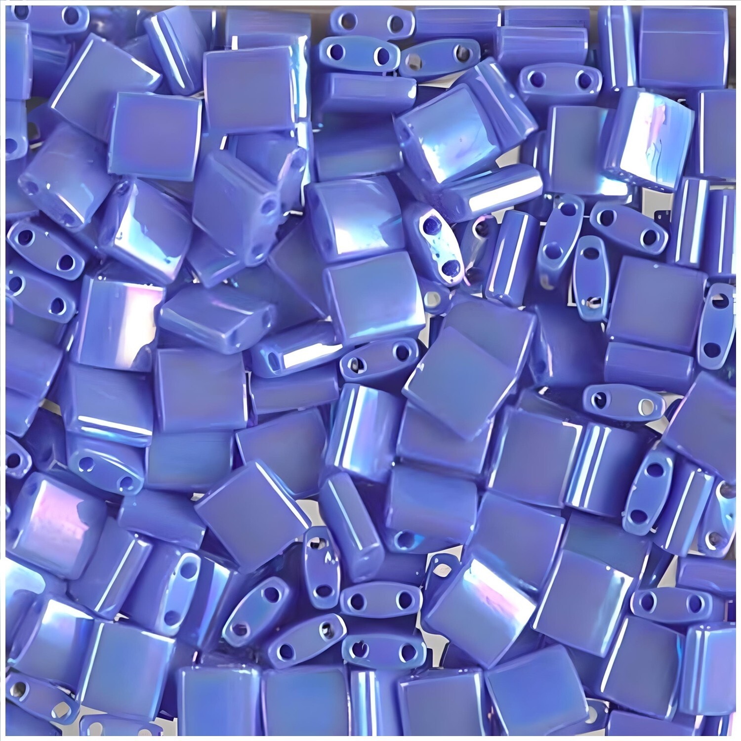 Miyuki Tila 2-Hole Square Beads 5mm Opaque Periwinkle AB TL483