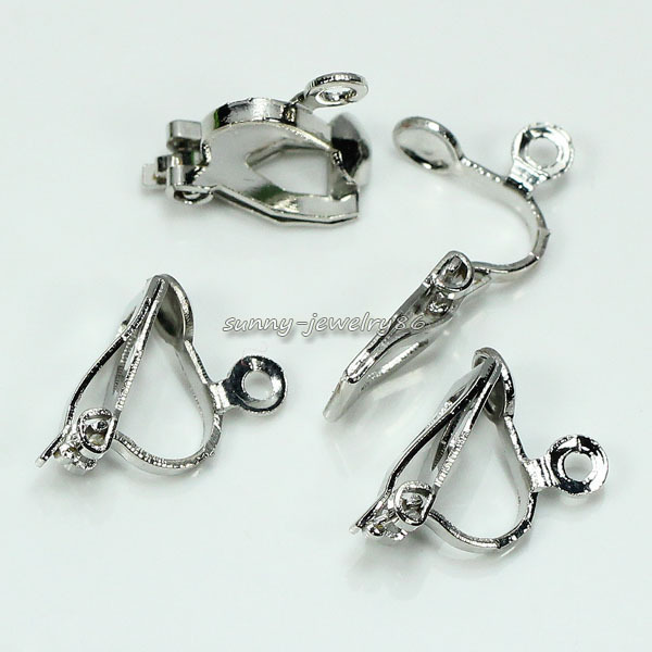100Pcs Clip On Earring Earwire Jewelry Findings Silver/Gold/Bronze Plated SF35