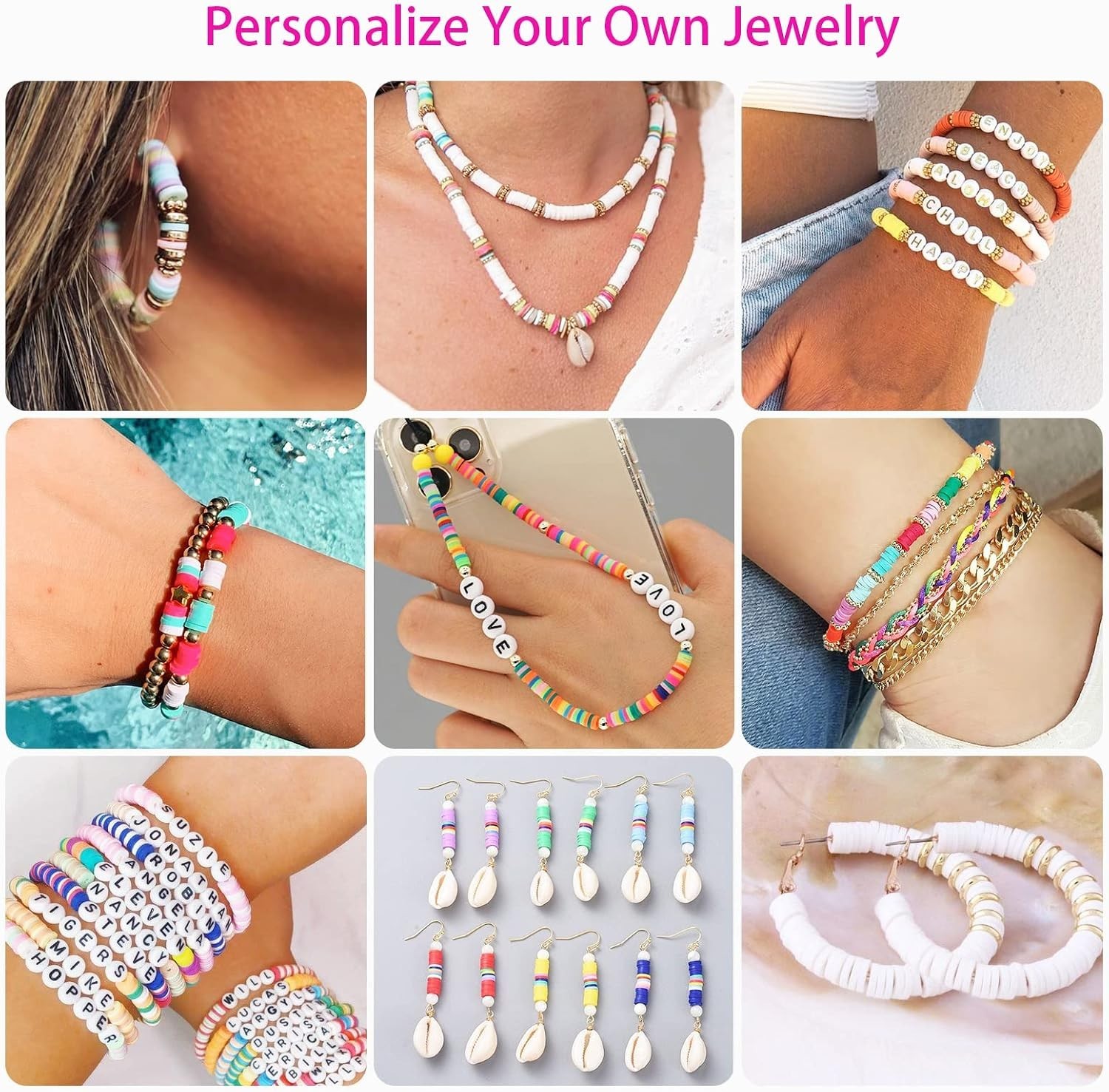 Polymer Clay Beads DIY Bracelet Kit – 120 Colors