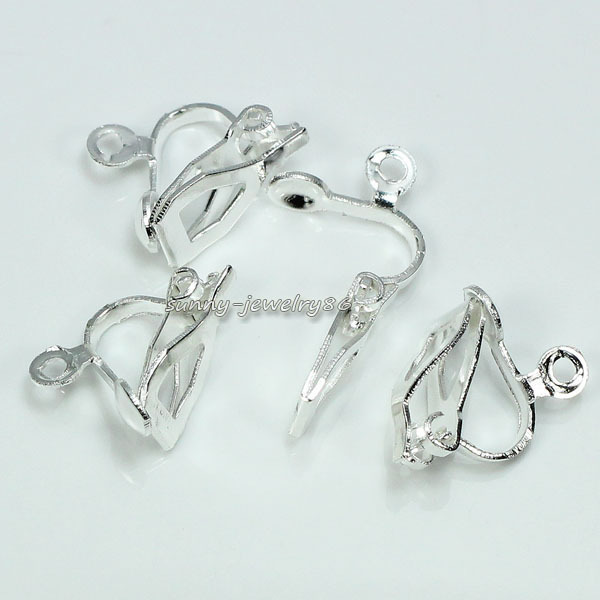 100Pcs Clip On Earring Earwire Jewelry Findings Silver/Gold/Bronze Plated SF35
