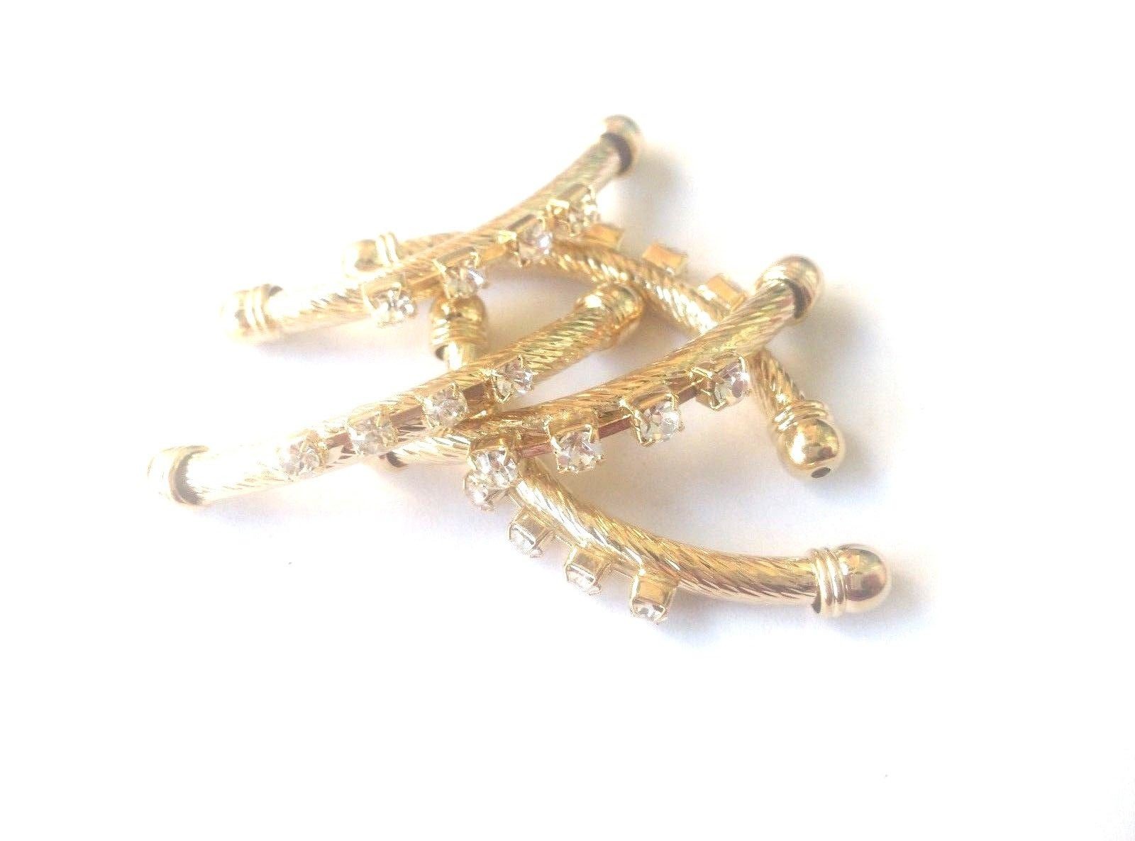 shine curved tube spacer rose gold Dull silver Gold plated alloy jewelry supply
