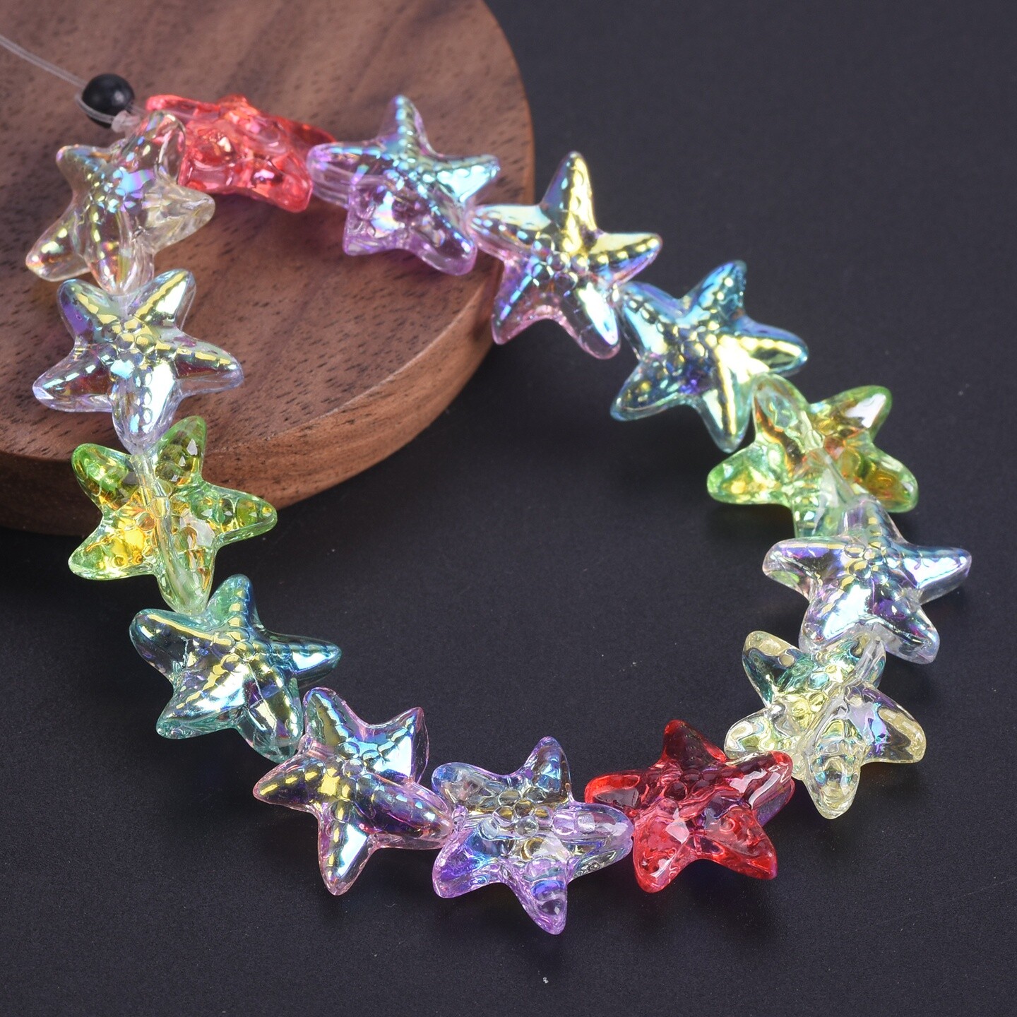 10pcs Glossy Starfish Star 14x15mm Crystal Glass Loose Beads For Jewelry Making