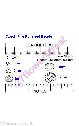 Czech Fire Polished Round Faceted Glass Beads in Aqua color 16” strand, lt.blue