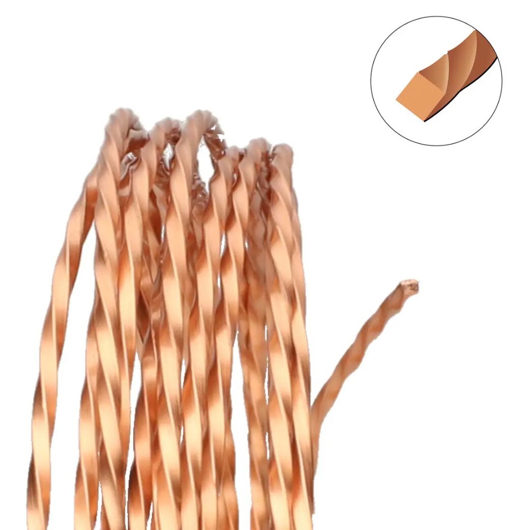 Wire, Twisted SQUARE Non Tarnish Natural Copper 18 Gauge Wrapping Wire 8 Feet