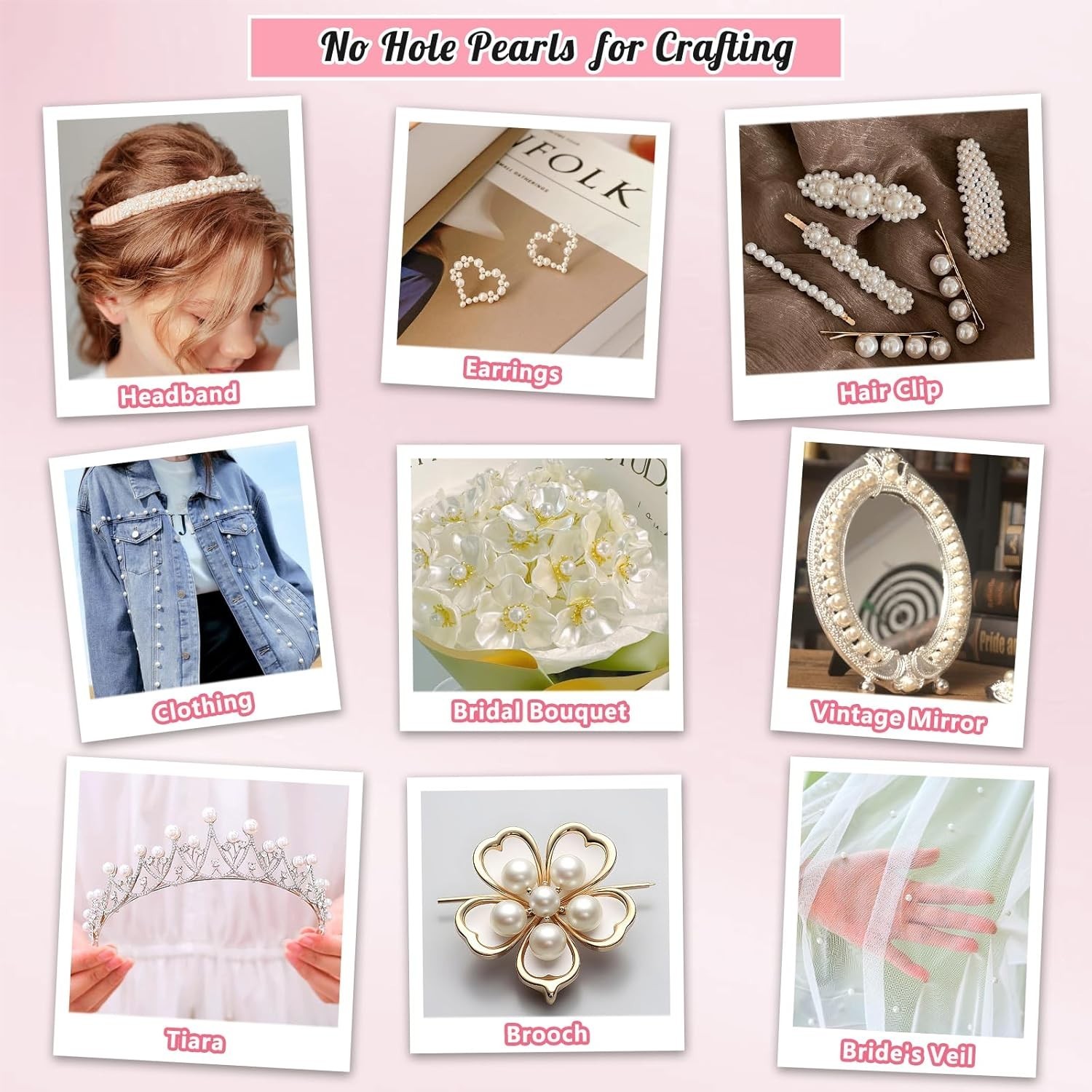 2000PCS Pearls for Crafting, Ivory No Hole Beads for Centerpieces Vases, Assorte