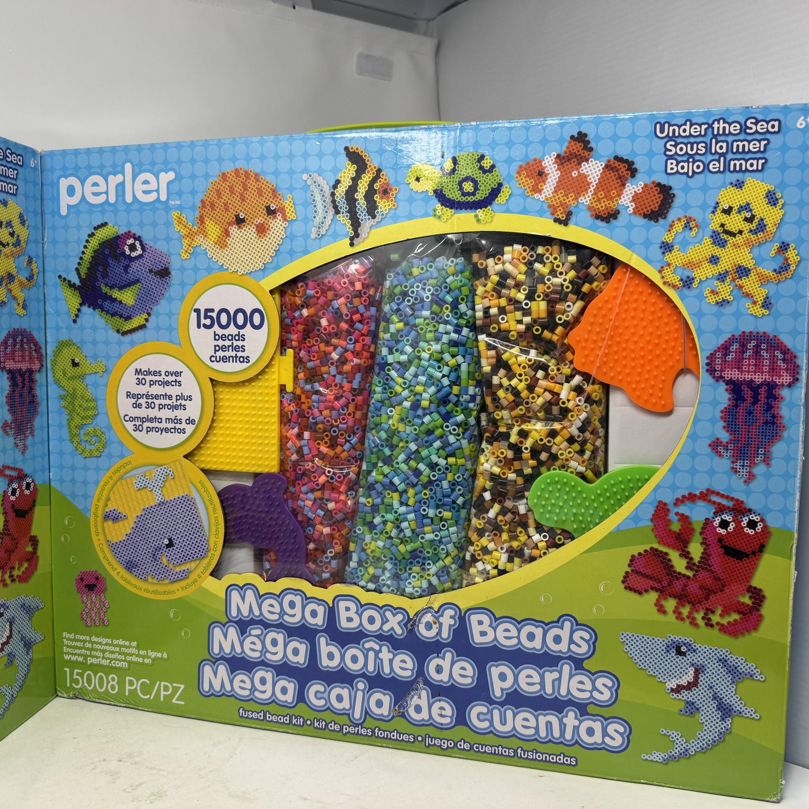 Huge Perler Beads Lot Under the Sea Mega Boxes Glow in Dark 3D Kit Organizer