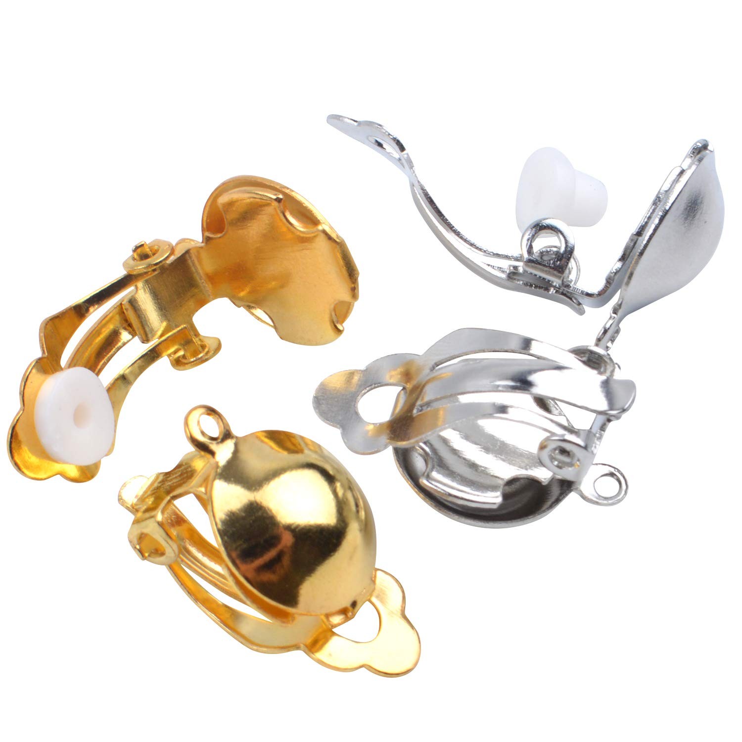 20 Pieces Clip on Earring Converter Non-Pierced Earrings Components with Loop an