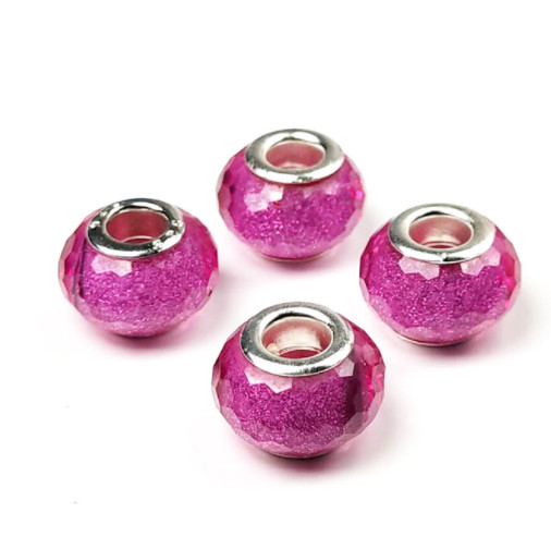 200pcs resin color powder large hole Beads Fit Charms European Bracelet Crafts