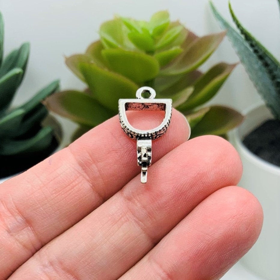 Silver Cowboy Spur Charms, 23x12mm – US Seller