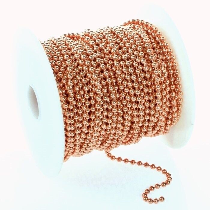 100 Feet 2.4mm Solid Copper Ball Chain #3 + Plus 250 Connectors ~ Bulk Footage
