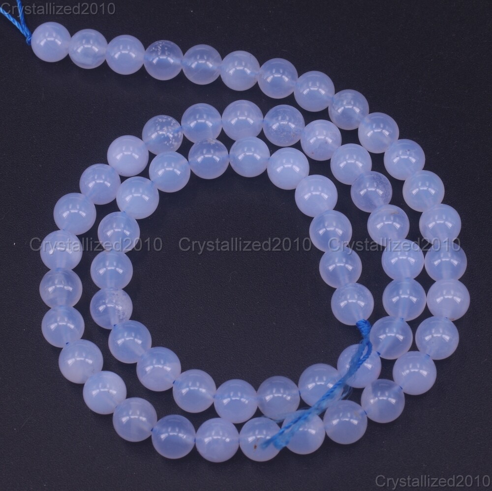 Grade AAA Natural Gemstone Blue Chalcedony Round Beads 6mm 8mm 10mm 12mm 16″