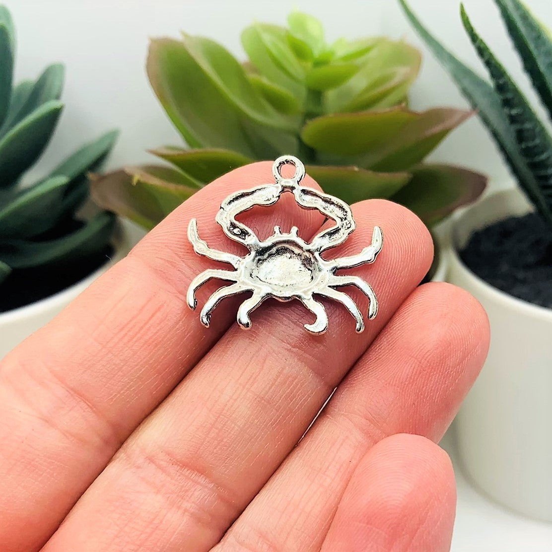 Silver Maryland Crab Charms, 23x22mm – US Seller