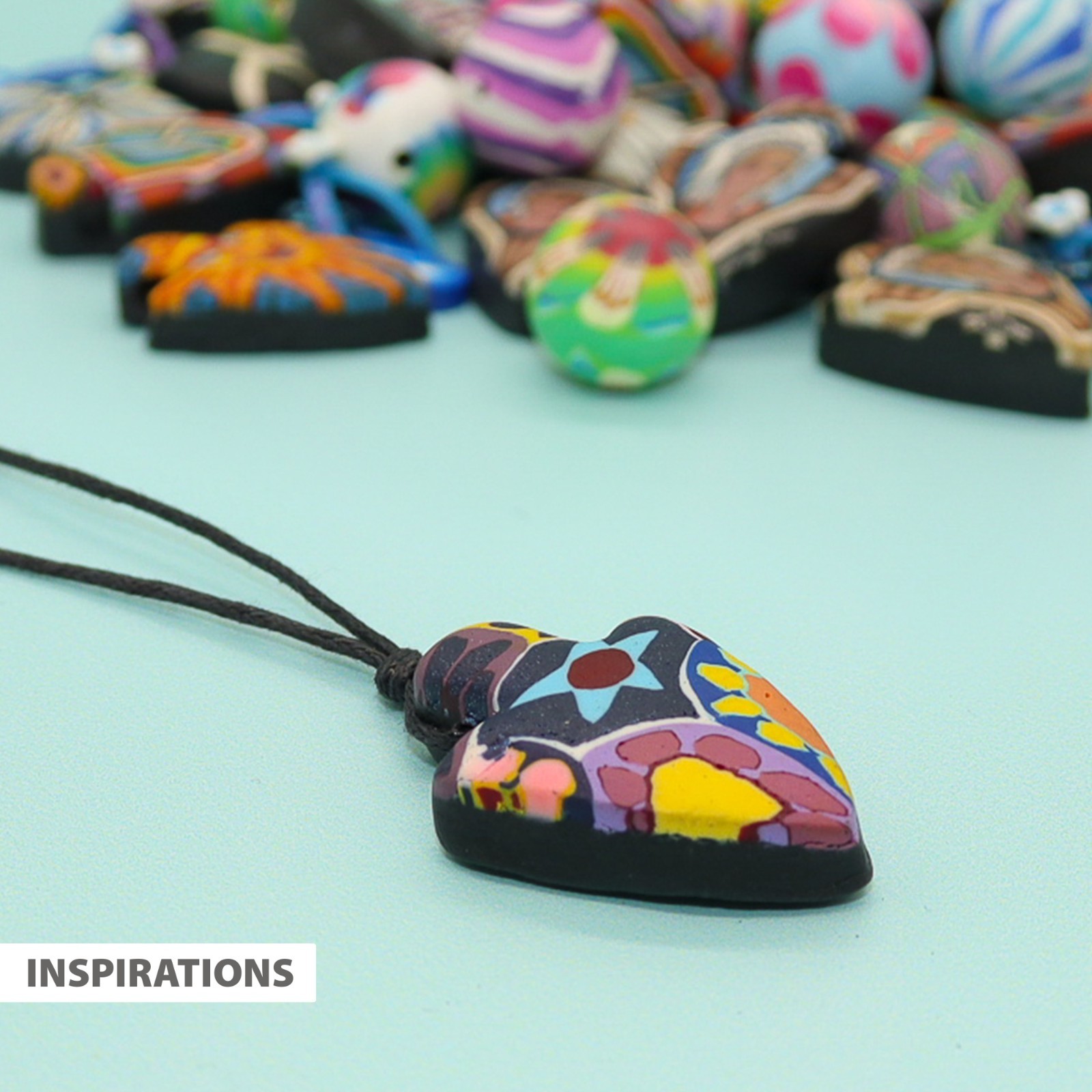 Fun-Weevz 50 PCS Assorted Polymer Clay Disc Pendants for Jewelry Making Adults
