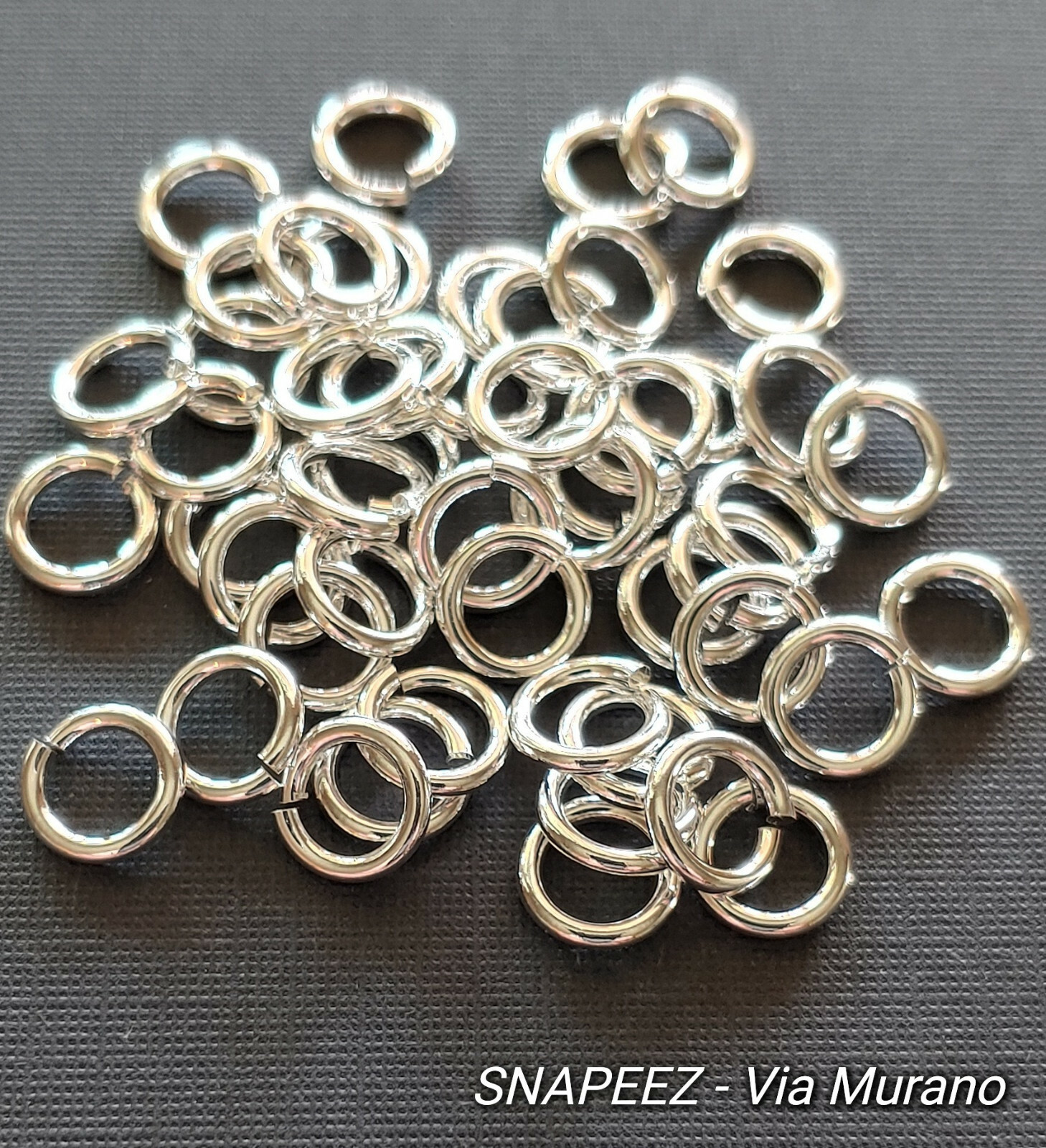 SNAPEEZ® II ULTRAPLATE® 99.9% Shiny Silver Jump Ring 8mm. Made in USA.