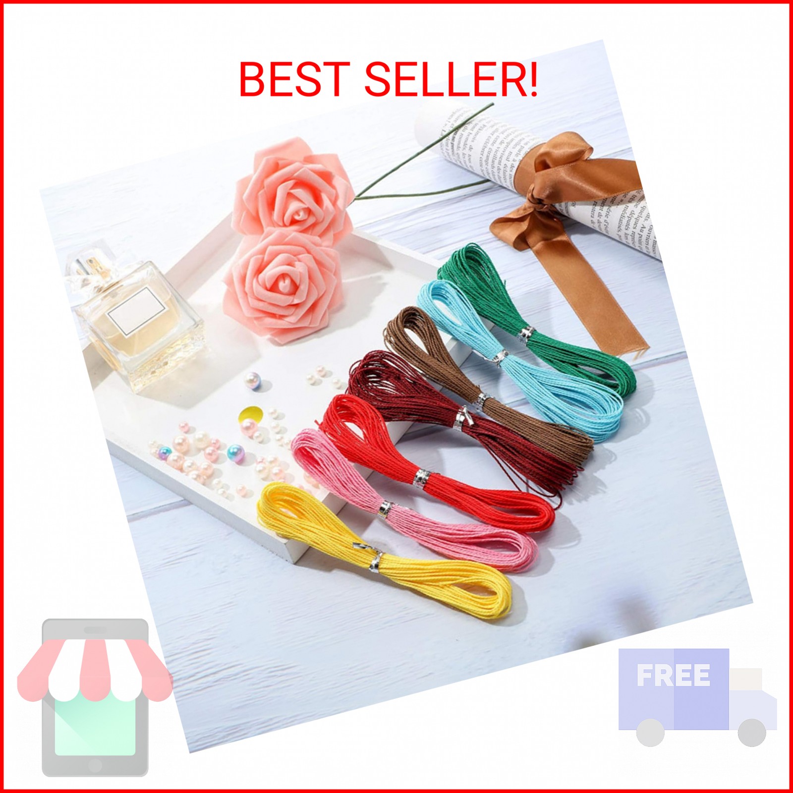 WillingTee 40 Colors 1mm Waxed Polyester Cord 437 Yard Waxed Bracelet Cord Wax S