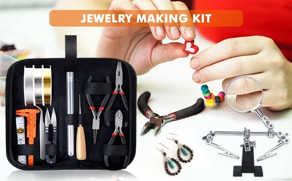 Jewelry Making Supplies Kit with Tools Wires Findings for Jewelry Repair