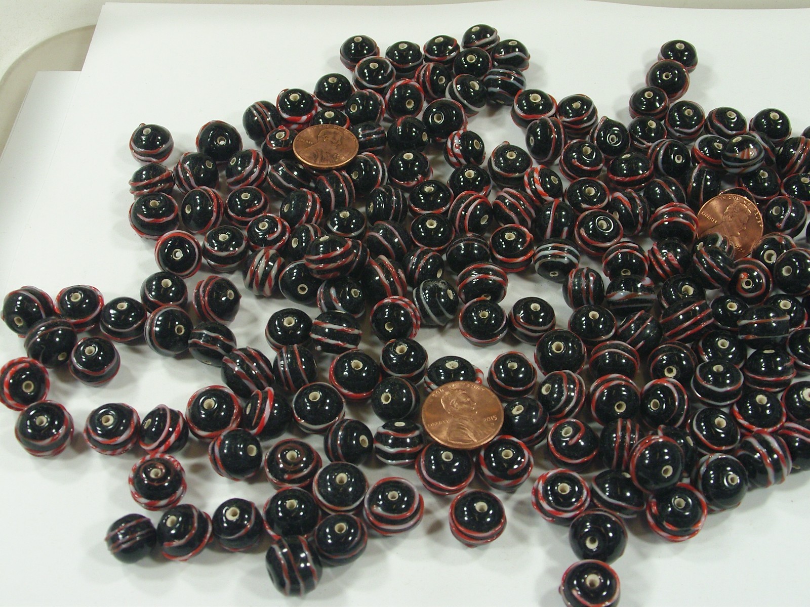 2 Pounds (10mm x 12mm) Round India Handmade Glass Beads Wholesale Bulk (OLC-2) ⭐