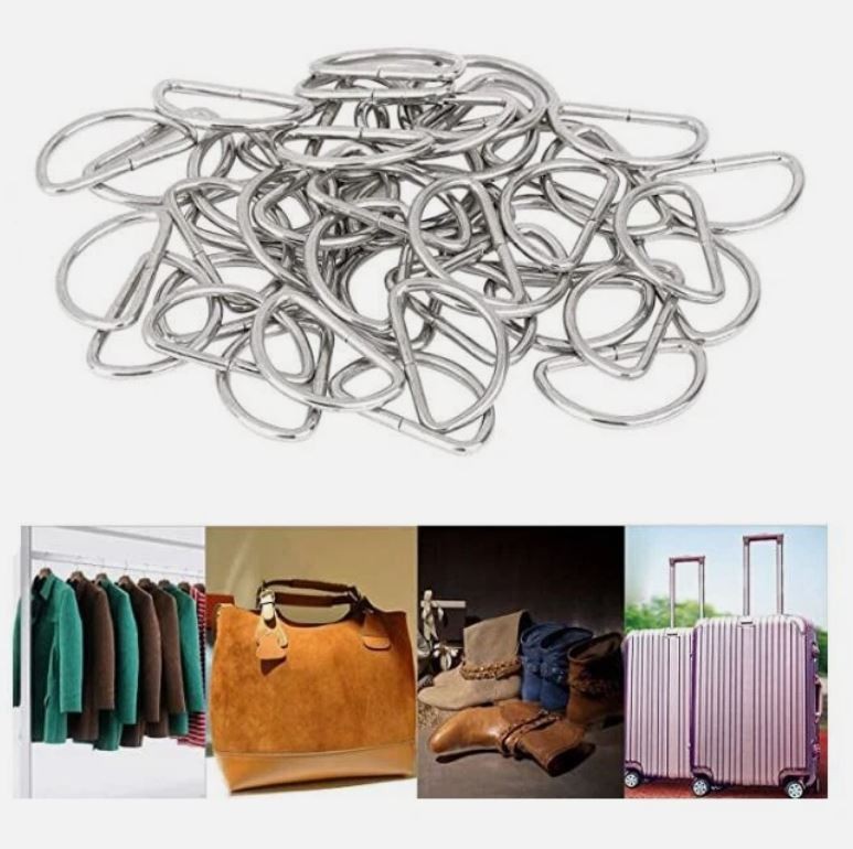 Metal Silver D Ring, 1 inch D Ring Heavy Duty Nickel plated (100 pack)