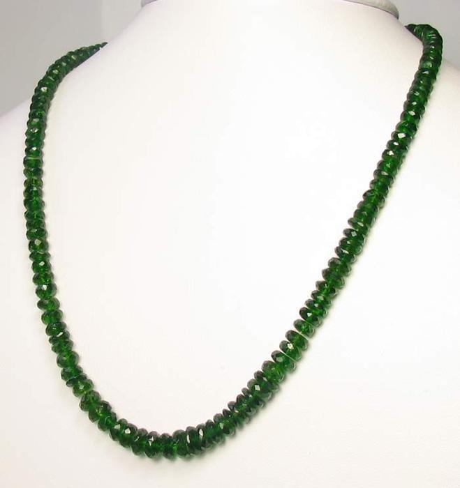 133cts Natural Green Chrome Diopside Faceted Strand | 5.5×3.5mm to 6×2.5mm |