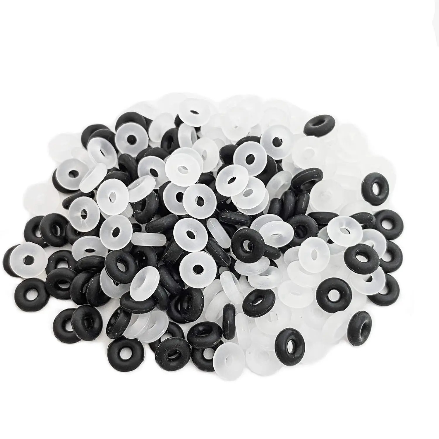 100Pcs Rubber Stopper Spacer Transparent O Rings End Clasp Beads Gasket for Brac