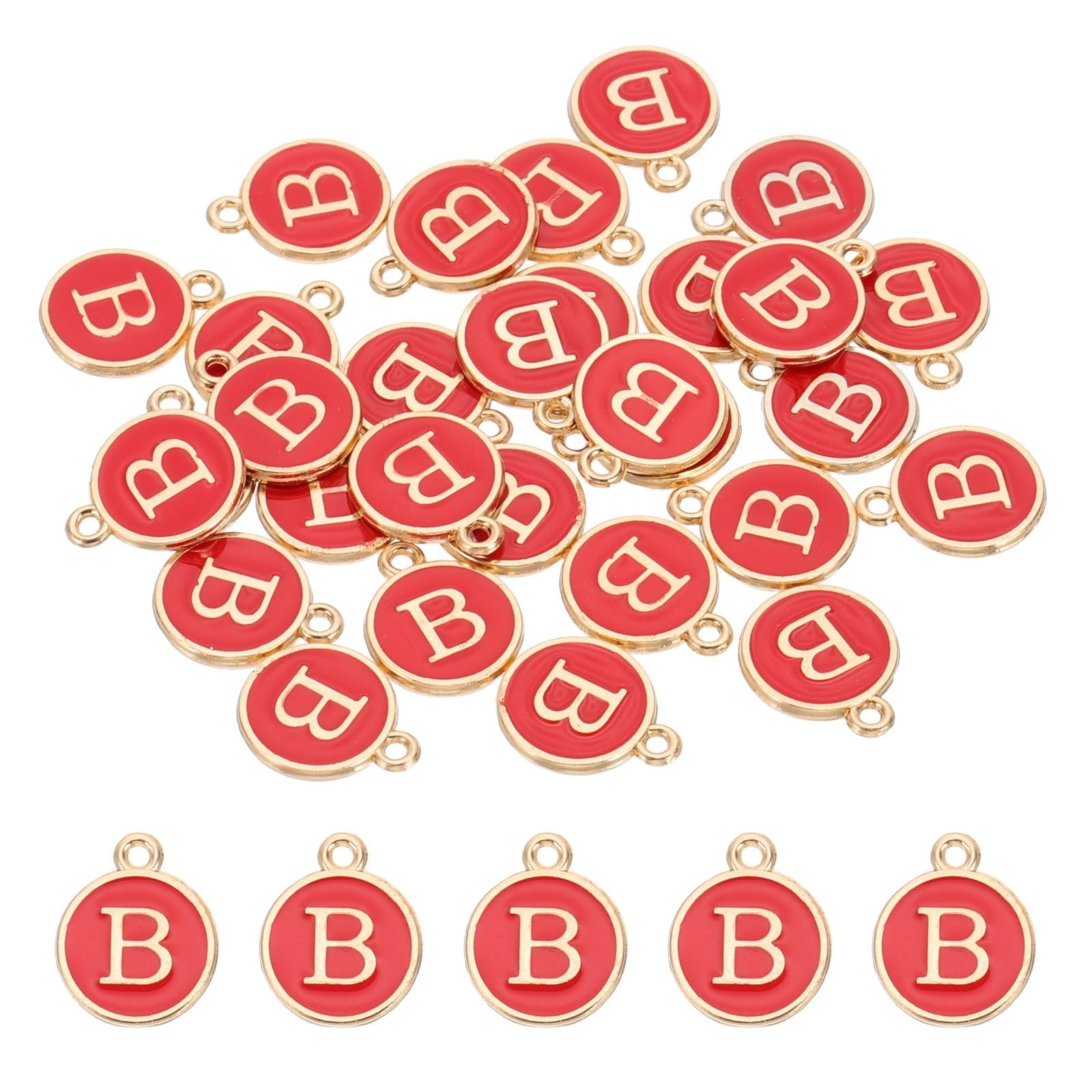 Letter Charm, 30 Pcs Capital Initial Alphabet B Letter Charm Double Sided Pen…