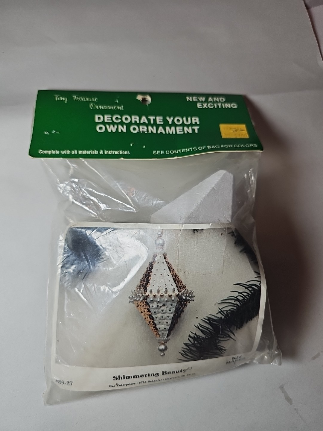 Merri Mac Satin Ball Sequin Bead Vtg Christmas Ornament Kit Shimmering Beauty