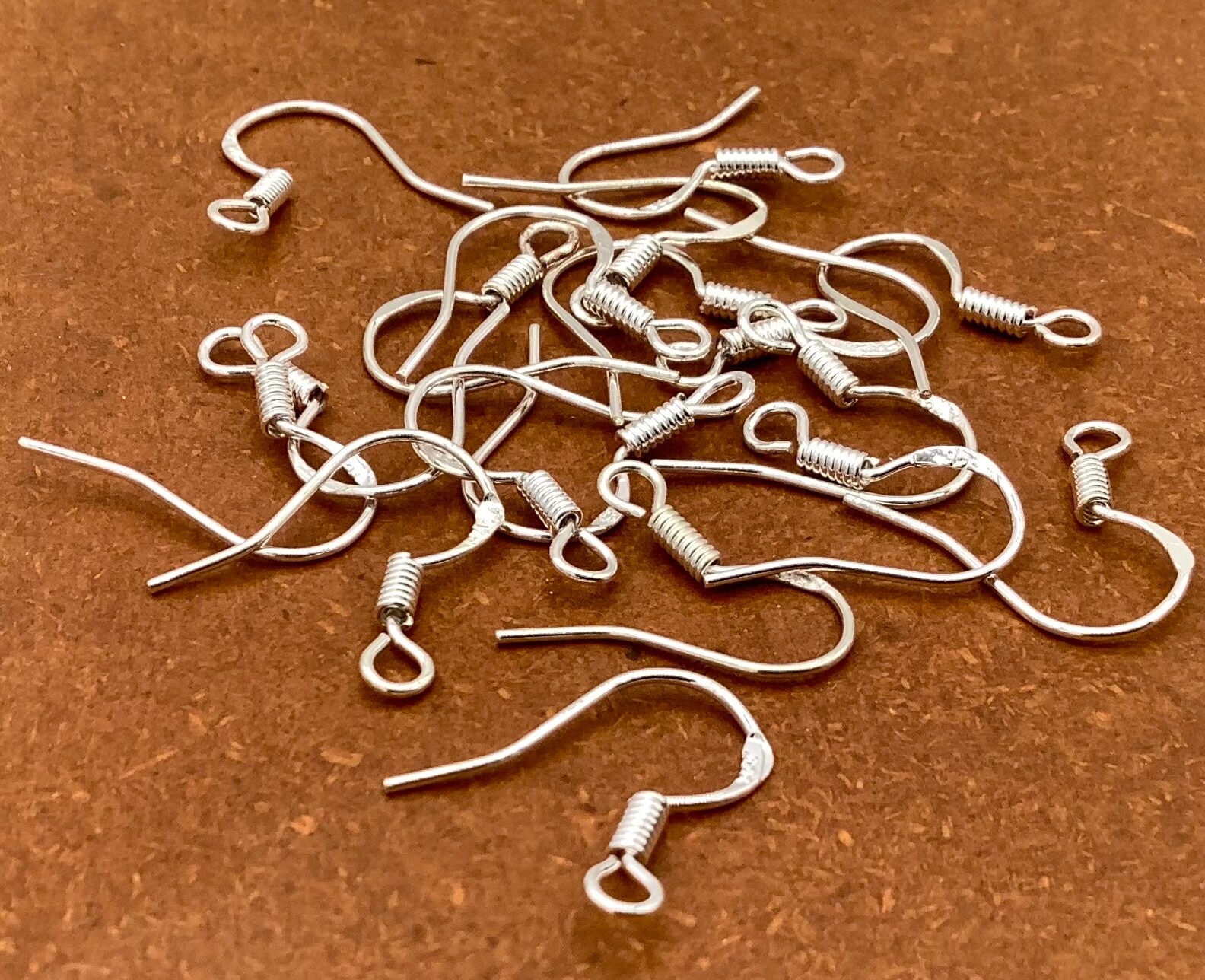 .925 Bali Sterling Silver ear wire fishhook 14 Pieces- Jewelry Making Finding