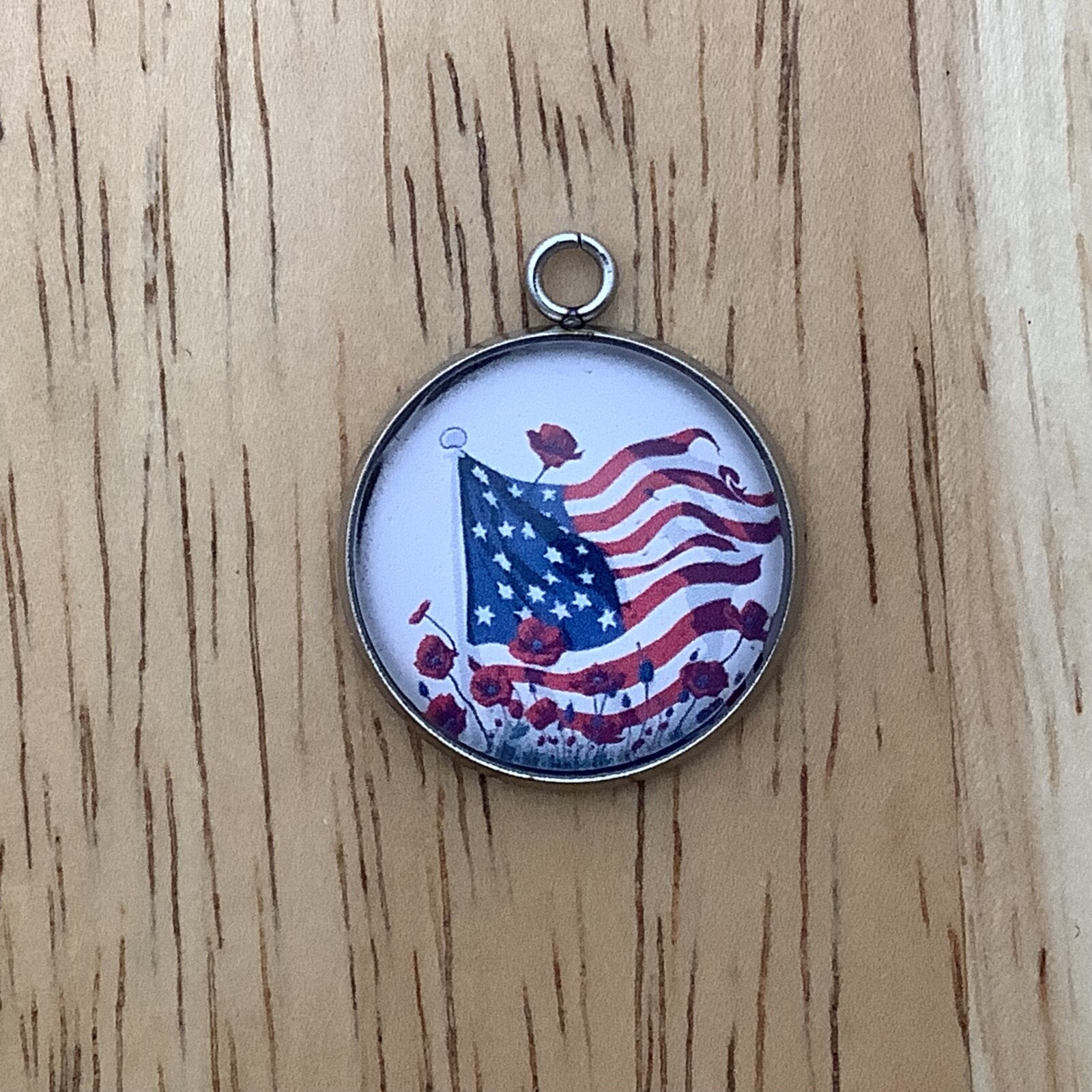 Memorial Day Charms, Memorial Poppy Charms, Flag Charms for Jewelry Making