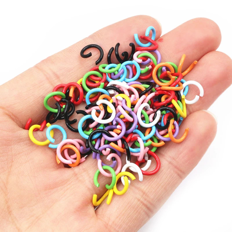 200Pcs 6/8/10Mm Colorful Metal Open Jump Rings for Necklace Chains Split Rings D