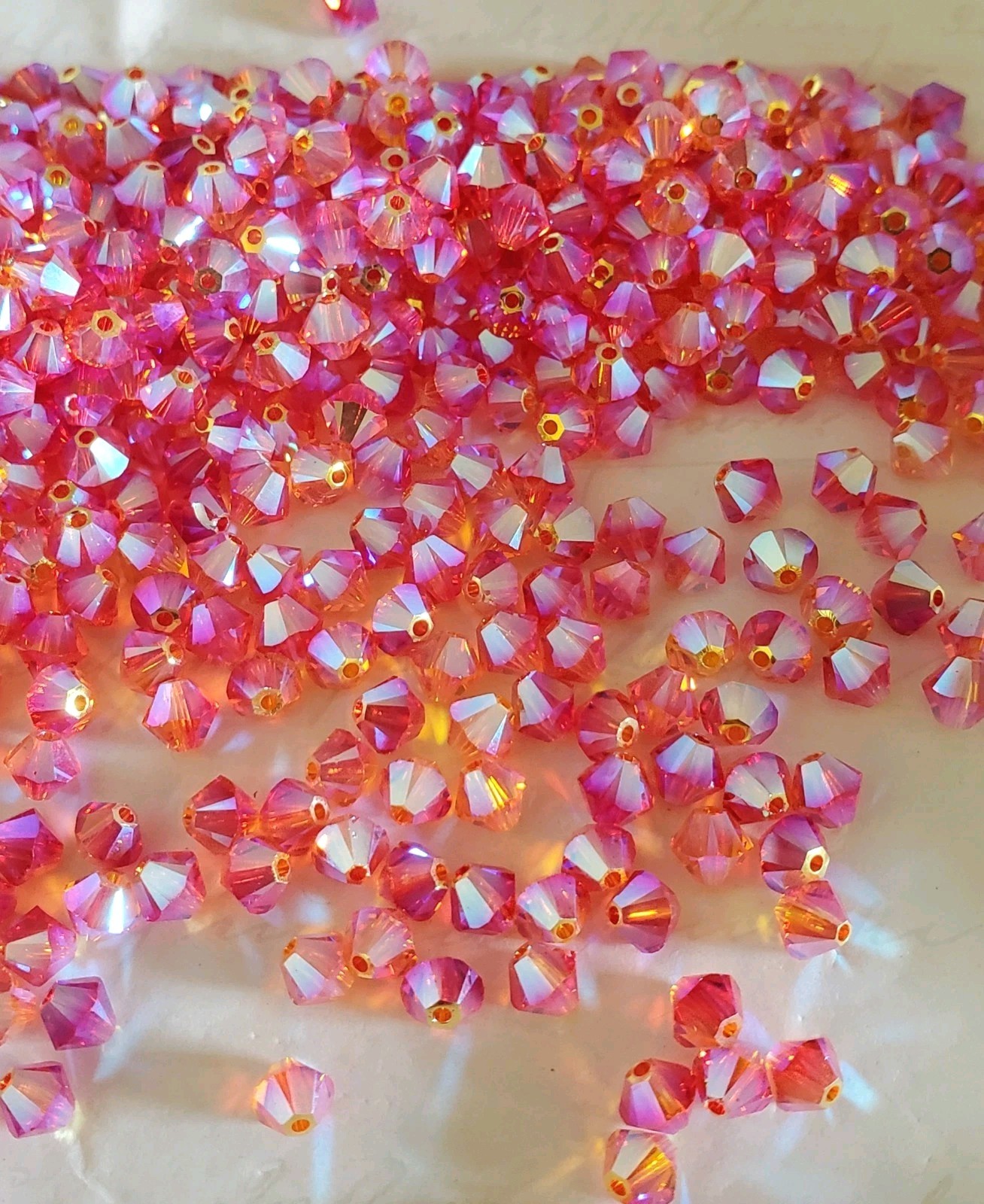 Swarovski 5328 4mm bicone beads, Fireopal AB2X (24pcs)