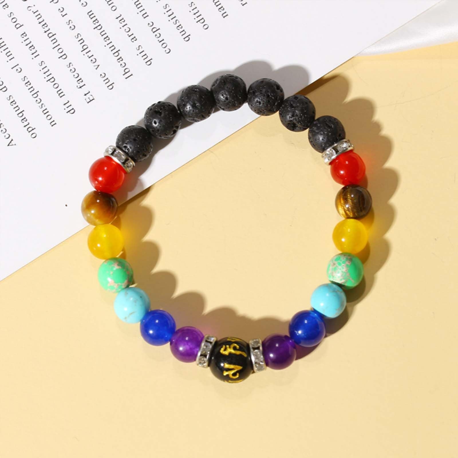 Chakra Bracelets for Women Healing Chakra Beaded Bracelets Essential Oil Diffuse
