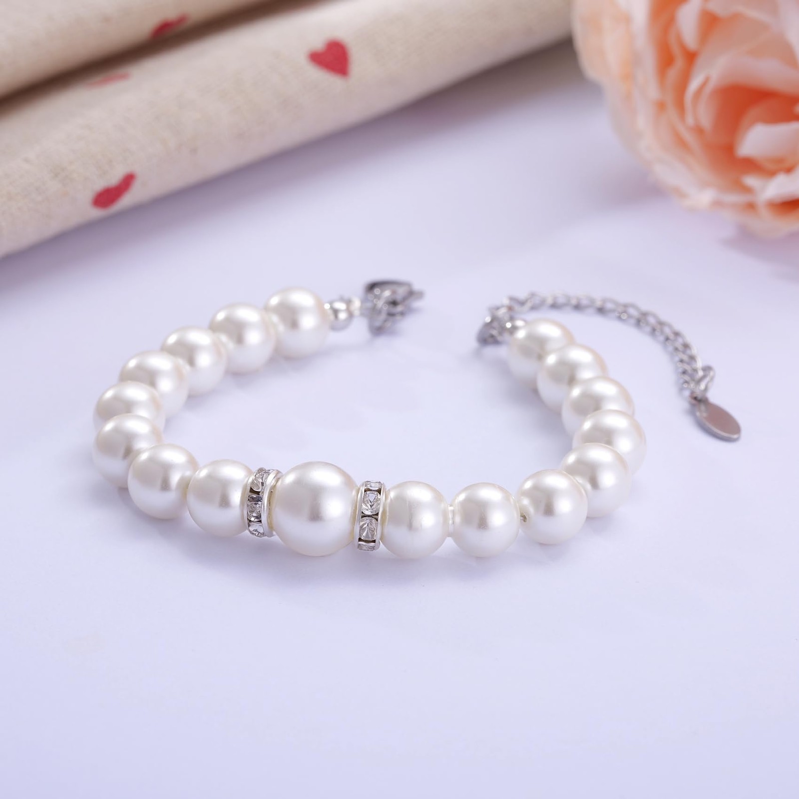 First Birthday Pearl Bracelet Gift for 1 Year Old Daughter Granddaughter Niece,