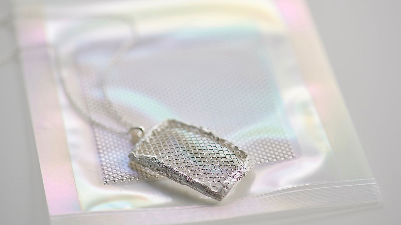 Mitsubishi Materials Jewelry Making PMC 60x60x3mm Pure Silver Wire Mesh SM25