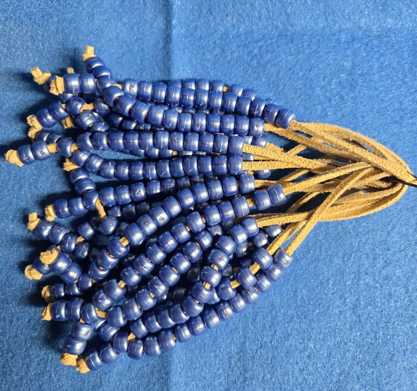 Greece,Worry Beads, Leather cord, Hand Made, Bracelets, Pony Beads, Ice Blue 5mm