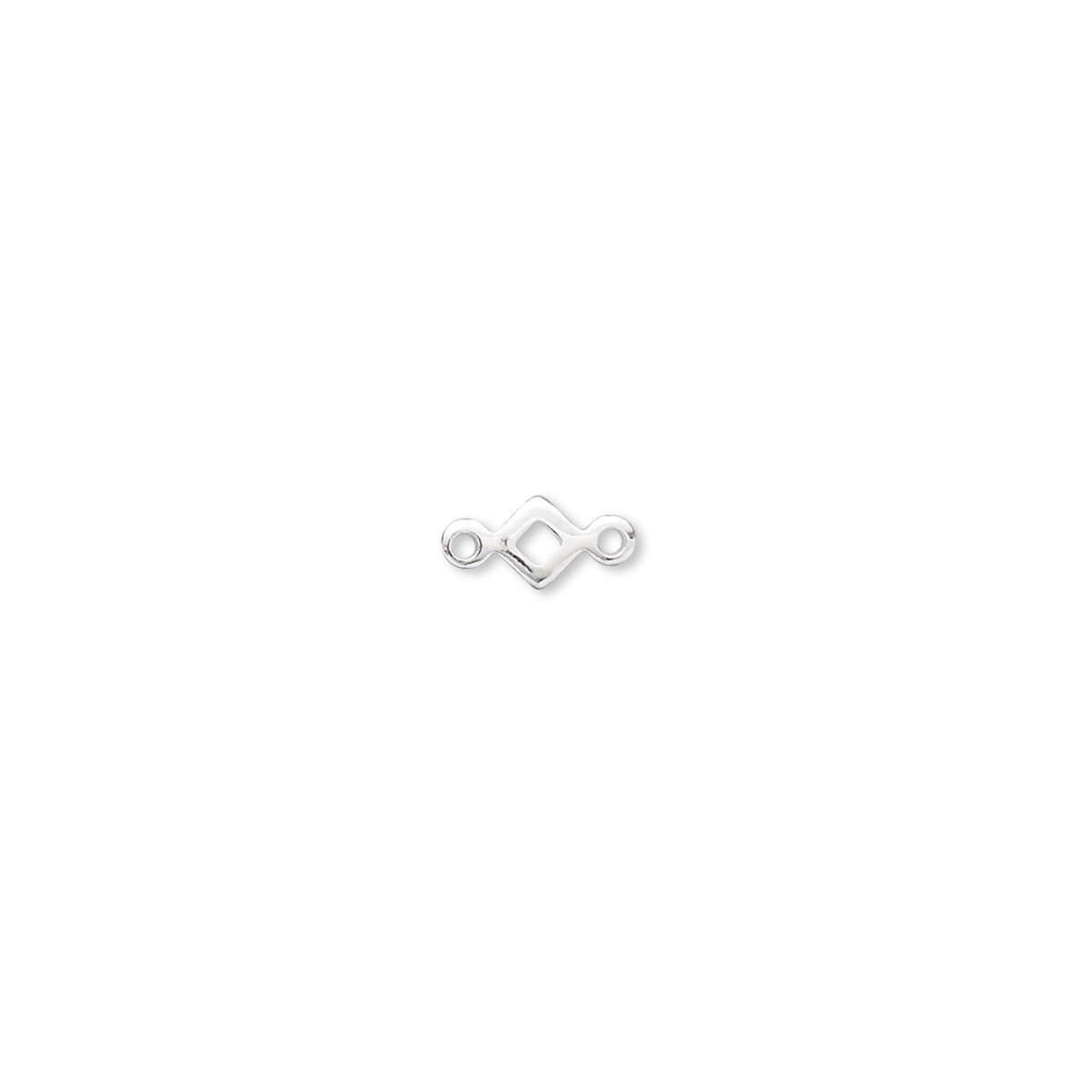 Connector, 100 Silver Plated Brass 4x4mm Open Diamond Square 4x8mm Link *