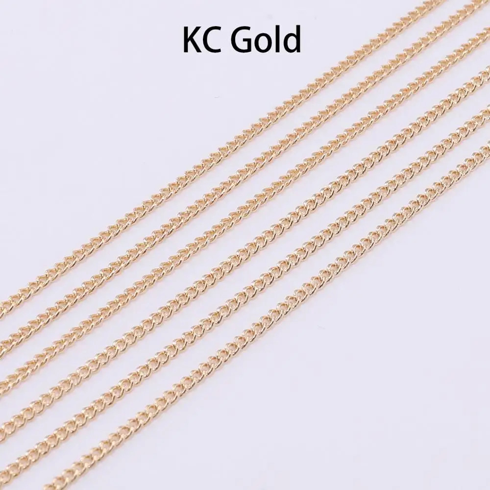 5 M/Lot 1.3 1.6 2.0 2.5 Mm Gold Necklace Chains for Jewelry Findings Making Ma