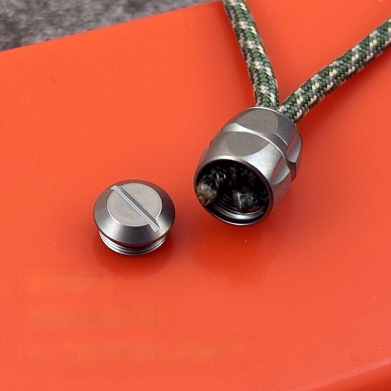 Titanium Alloy Knife Lanyard Bead Paracord End Pendant EDC Charm DIY Zip Pull