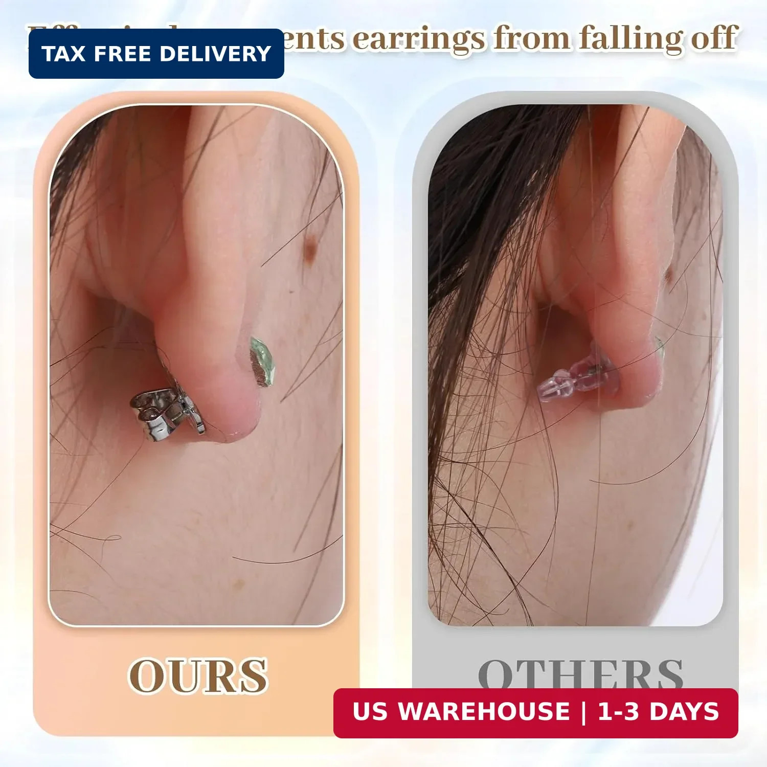 8 Pcs Earring Backs Lifters Earring Backs for Droopy Ears Adjustable Large Earri